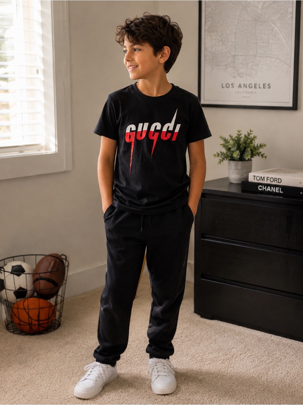 Gucci Kids Black Logo T Shirt